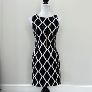 Black and White Sleeveless Dress